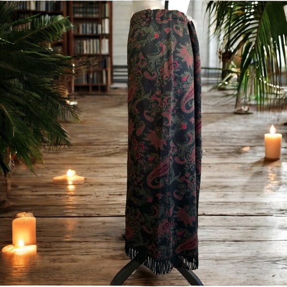 VINTAGE LENNIE New York LNY Vintage-Inspired Fringed Skirt - Dark Academia - Picture 3 of 10